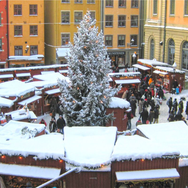 Butiksbild för Stortorgets julmarknad i Gamla stan 2023